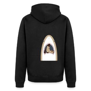 Chat mangeur de requins - Veste à capuche bio Premium Unisexe - noir - Dos - Nico (187cm)