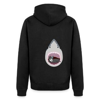 Chat mangeur de requins - Veste à capuche bio Premium Unisexe - noir - Dos - Nico (187cm)