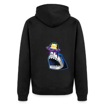 Chat mangeur de requins - Veste à capuche bio Premium Unisexe - noir - Dos - Nico (187cm)