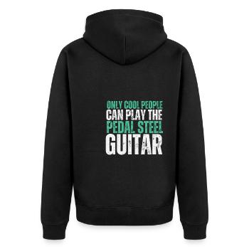 Pedal Steel Guitar - Unisex Premium Bio Zip Hoodie - Schwarz - Hinten - Nico (187cm)