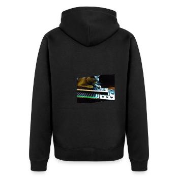 Pedal Steel Guitar - Unisex Premium Bio Zip Hoodie - Schwarz - Hinten - Nico (187cm)