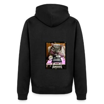 Pedal Steel Guitar - Unisex Premium Bio Zip Hoodie - Schwarz - Hinten - Nico (187cm)