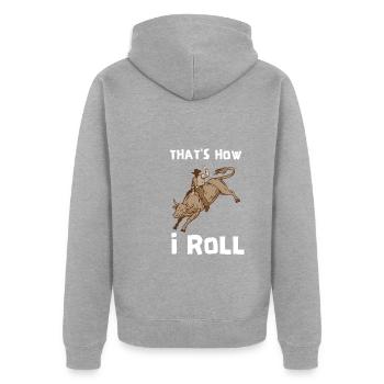 Future Bull Rider Steer Riding - Unisex Premium Organic Zip Hoodie - heather grey - Back - Nico (187cm)