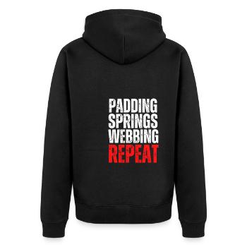 Restorer Furnishing Cushioning Upholstery - Unisex Premium Organic Zip Hoodie - black - Back - Nico (187cm)