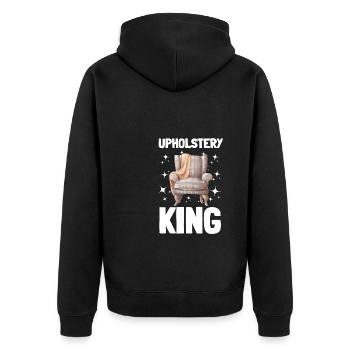 Restorer Furnishing Cushioning Upholstery - Unisex Premium Organic Zip Hoodie - black - Back - Nico (187cm)