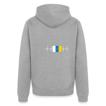 Espagne Région espagnole Îles Canaries - Veste à capuche bio Premium Unisexe - gris chiné - Dos - Nico (187cm)