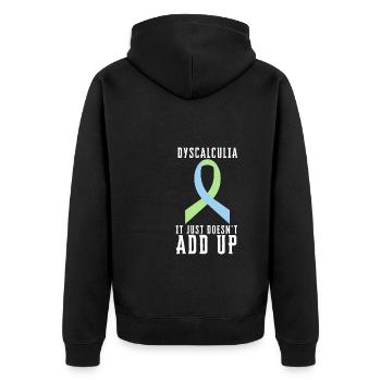 SPED Neurodiversity Dyscalculia - Unisex Premium Organic Zip Hoodie - black - Back - Nico (187cm)