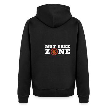 Peanut Allergy Awareness Peanut Allergic - Unisex Premium Bio Zip Hoodie - Schwarz - Hinten - Nico (187cm)