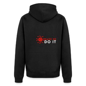 Artificial Intelligence Ai Chat - Unisex Premium Organic Zip Hoodie - black - Back - Nico (187cm)