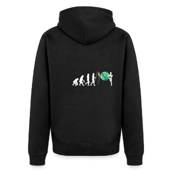 Artificial Intelligence Ai Chat - Unisex Premium Organic Zip Hoodie - black - Back - Nico (187cm)