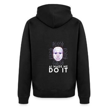Artificial Intelligence Ai Chat - Unisex Premium Organic Zip Hoodie - black - Back - Nico (187cm)