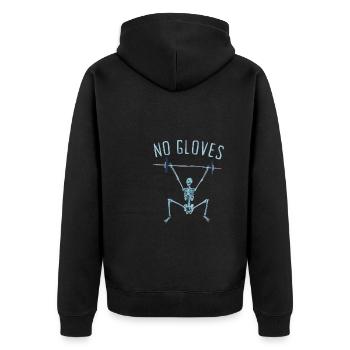Weight Lifting Power Snatch - Unisex Premium Bio Zip Hoodie - Schwarz - Hinten - Nico (187cm)