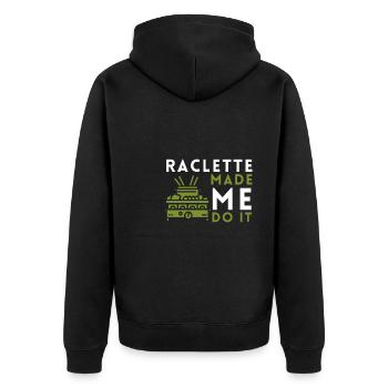 Swiss Cheese Fondue Raclette - Unisex Premium Organic Zip Hoodie - black - Back - Nico (187cm)