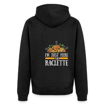 Swiss Cheese Fondue Raclette - Unisex Premium Organic Zip Hoodie - black - Back - Nico (187cm)