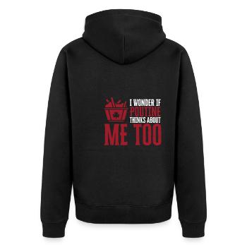 Cheese Curds Gravy Mix Canada Poutine - Veste à capuche bio Premium Unisexe - noir - Dos - Nico (187cm)