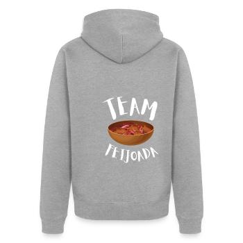 Brazil Brazilian Pork Bean Stew Feijoada - Unisex Premium Bio Zip Hoodie - Grau meliert - Hinten - Nico (187cm)