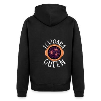Brazil Brazilian Pork Bean Stew Feijoada - Unisex Premium Bio Zip Hoodie - Schwarz - Hinten - Nico (187cm)