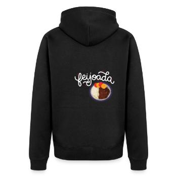 Brazil Brazilian Pork Bean Stew Feijoada - Unisex Premium Bio Zip Hoodie - Schwarz - Hinten - Nico (187cm)