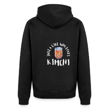 KBBQ Korean BBQ Kimchi Ramen - Unisex Premium Organic Zip Hoodie - black - Back - Nico (187cm)