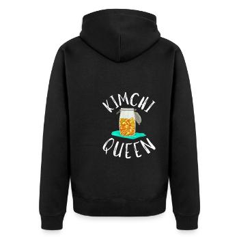 KBBQ Korean BBQ Kimchi Ramen - Unisex Premium Organic Zip Hoodie - black - Back - Nico (187cm)
