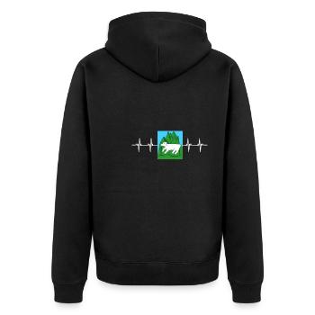 Georgian Flag - Unisex Premium Organic Zip Hoodie - black - Back - Nico (187cm)