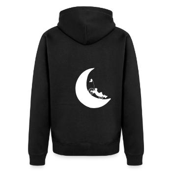 Recumbent Bike And Velomobil - Unisex Premium Bio Zip Hoodie - Schwarz - Hinten - Nico (187cm)