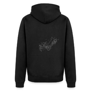 Recumbent Bike And Velomobil - Unisex Premium Bio Zip Hoodie - Schwarz - Hinten - Nico (187cm)