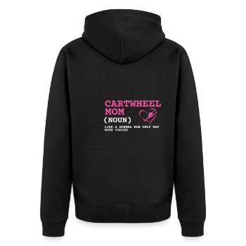 Cheerleader Tumbling Acrobat Cartwheel Mom - Unisex Premium Organic Zip Hoodie - black - Back - Nico (187cm)