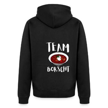 Borsch Beetroot Ukrainian Borscht - Unisex Premium Organic Zip Hoodie - black - Back - Nico (187cm)