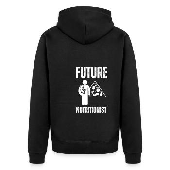 Nutritionniste holistique Mois national de la nutrition - Veste à capuche bio Premium Unisexe - noir - Dos - Nico (187cm)