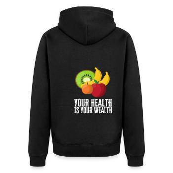 Nutritionniste holistique Mois national de la nutrition - Veste à capuche bio Premium Unisexe - noir - Dos - Nico (187cm)