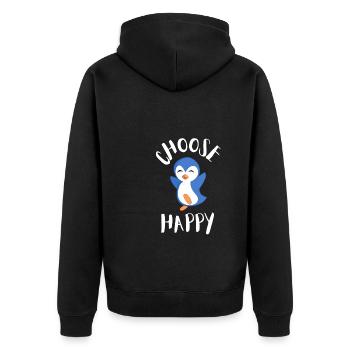 Journée internationale du bonheur - Veste à capuche bio Premium Unisexe - noir - Dos - Nico (187cm)