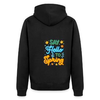 First Day Of Spring Equinox - Unisex Premium Bio Zip Hoodie - Schwarz - Hinten - Nico (187cm)
