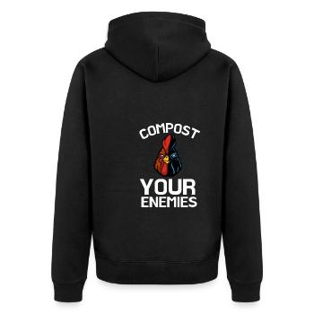 Compost Your Enemies - Unisex Premium Organic Zip Hoodie - black - Back - Nico (187cm)