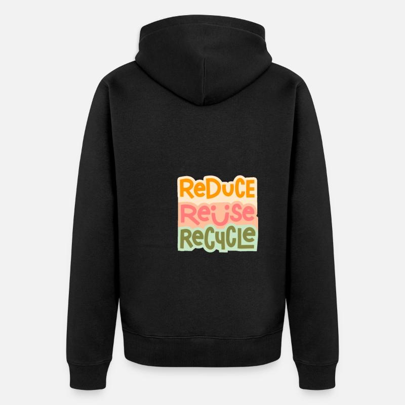 Recycler, j’aime recycler - Veste à capuche bio Premium Unisexe - noir