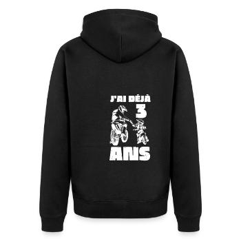 Motocross Moto Père Et Fille Une Équipe pour La - Unisex Premium Bio Zip Hoodie - Schwarz - Hinten - Nico (187cm)