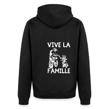 Motocross Moto Père Et Fille Une Équipe pour La - Unisex Premium Bio Zip Hoodie - Schwarz - Hinten - Nico (187cm)