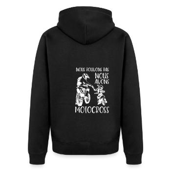 Motocross Moto Père Et Fille Une Équipe pour La - Unisex Premium Bio Zip Hoodie - Schwarz - Hinten - Nico (187cm)