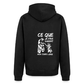 Motocross Moto Père Et Fille Une Équipe pour La - Unisex Premium Bio Zip Hoodie - Schwarz - Hinten - Nico (187cm)