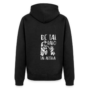 Tal Padre Tal Hijo Motocross Moto Desporte - Unisex Premium Bio Zip Hoodie - Schwarz - Hinten - Nico (187cm)