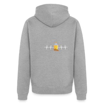 Superfood Flax Oil - Unisex Premium Bio Zip Hoodie - Grau meliert - Hinten - Nico (187cm)