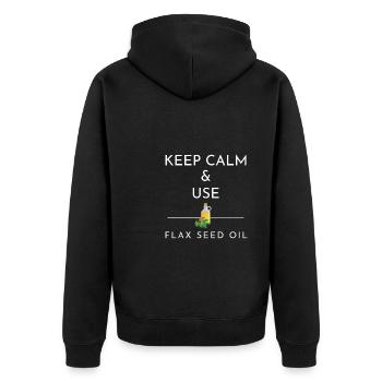 Superfood Huile de lin - Veste à capuche bio Premium Unisexe - noir - Dos - Nico (187cm)