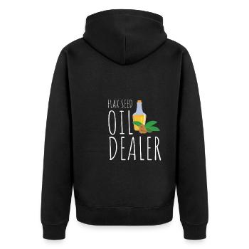 Superfood Huile de lin - Veste à capuche bio Premium Unisexe - noir - Dos - Nico (187cm)