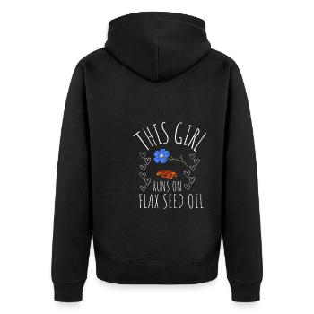 Superfood Huile de lin - Veste à capuche bio Premium Unisexe - noir - Dos - Nico (187cm)