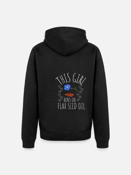 Superfood Flax Oil - Unisex Premium Bio Zip Hoodie - Schwarz