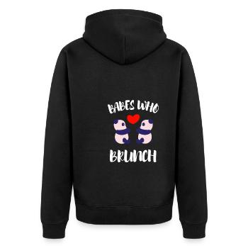 Babes Who Brunch Squat - Unisex Premium Bio Zip Hoodie - Schwarz - Hinten - Nico (187cm)