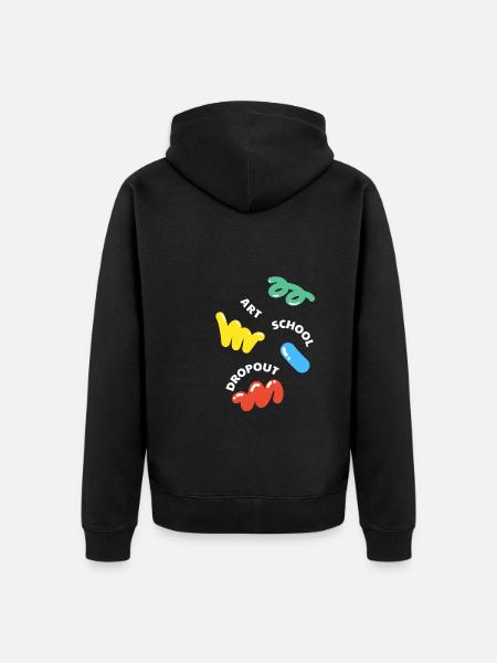 Art School Dropout - Unisex Premium Organic Zip Hoodie - black