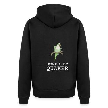 Blue Quaker Parrot Mom - Unisex Premium Bio Zip Hoodie - Schwarz - Hinten - Nico (187cm)