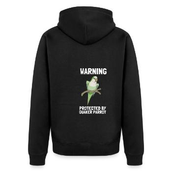 Blue Quaker Parrot Mom - Unisex Premium Bio Zip Hoodie - Schwarz - Hinten - Nico (187cm)