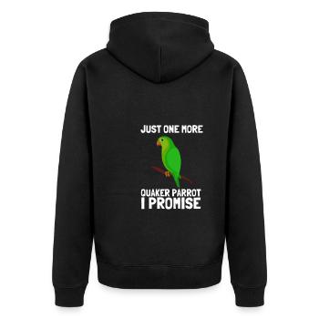 Blue Quaker Parrot Mom - Unisex Premium Bio Zip Hoodie - Schwarz - Hinten - Nico (187cm)